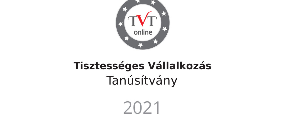 Tisztességes Vállalkozás Tanúsítvány